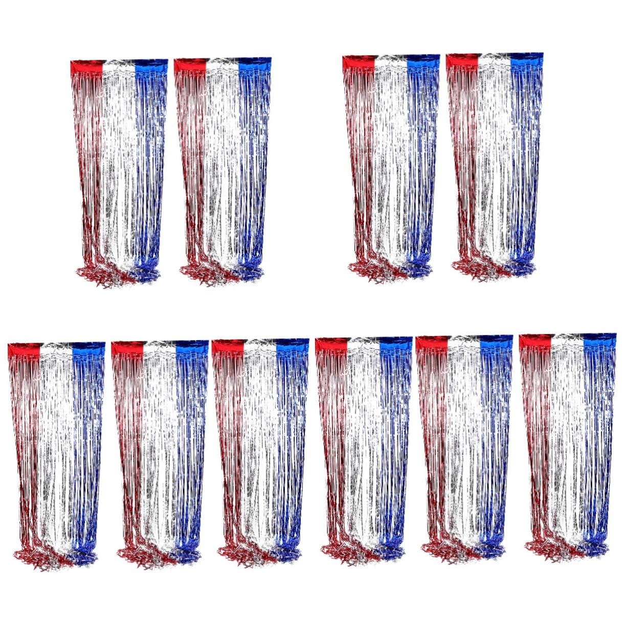 Rideau de soie de pluie bleu et rouge Alipis pour décoration de fête | 5 ensembles