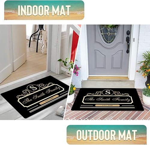 Miniatura 4 de Tapetes de campamento personalizados para exteriores con tu nombre, tapetes de bienvenida para entrada al aire libre con nombre, tapete divertido