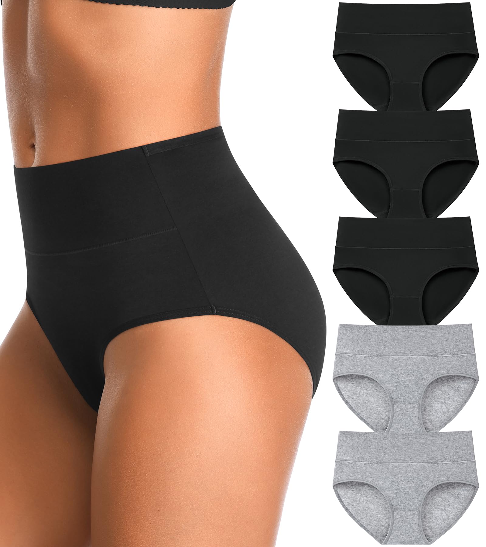 High Waisted Postpartum Underwear Womens Cotton Underwear Soft Breathable Full Coverage Stretch Panties Multipack