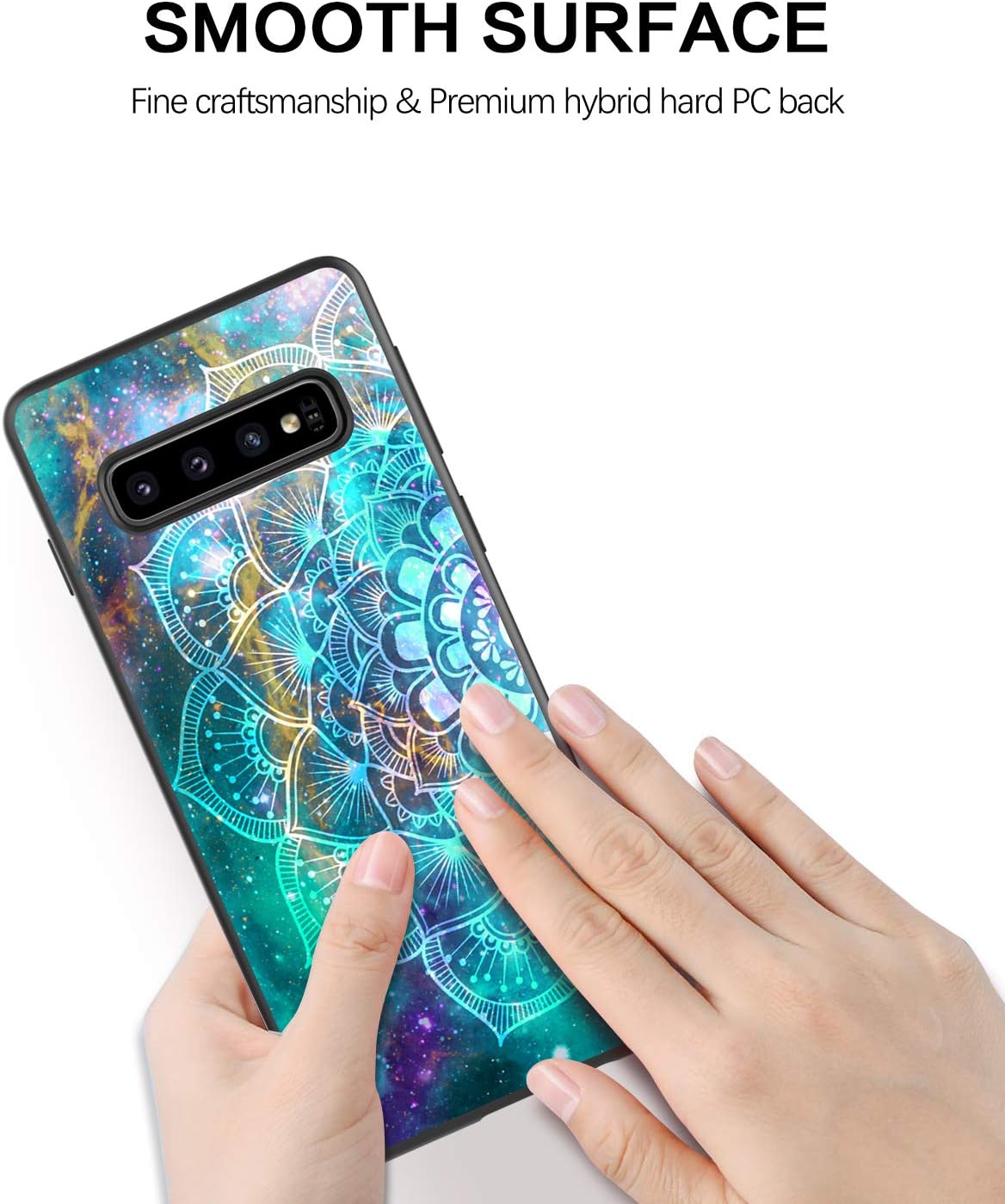 BENTOBEN Galaxy S10 Plus Case, Samsung S10 Plus Phone Case,Slim Fit Glow in The Dark Shockproof Hybrid Hard PC Soft TPU Bumper Drop Protective Girls Women Cover for Galaxy S10 Plus,Mandala in Galaxy