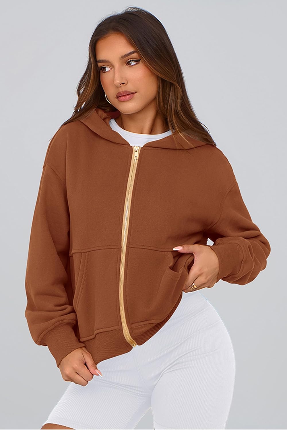 PRETTYGARDEN Hoodies for Women Sweatshirt Zip Up Hoodie Fall Fashion 2026 Trendy Long Sleeve Jackets Winter Clothing Outfits - Image 7