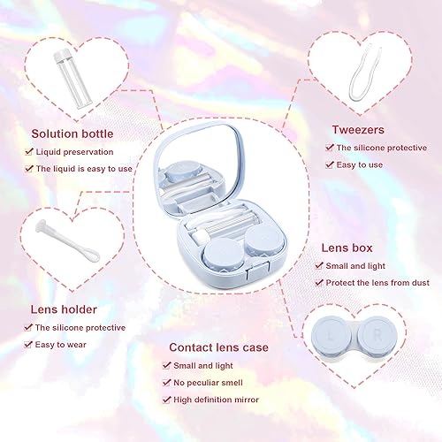 Miniatura 2 de FEISEDY Portátil Lindo Lente De Contacto Herramienta Removedor De Caso Con Espejo Pinzas Kit Para Mujeres Y Niña B0081