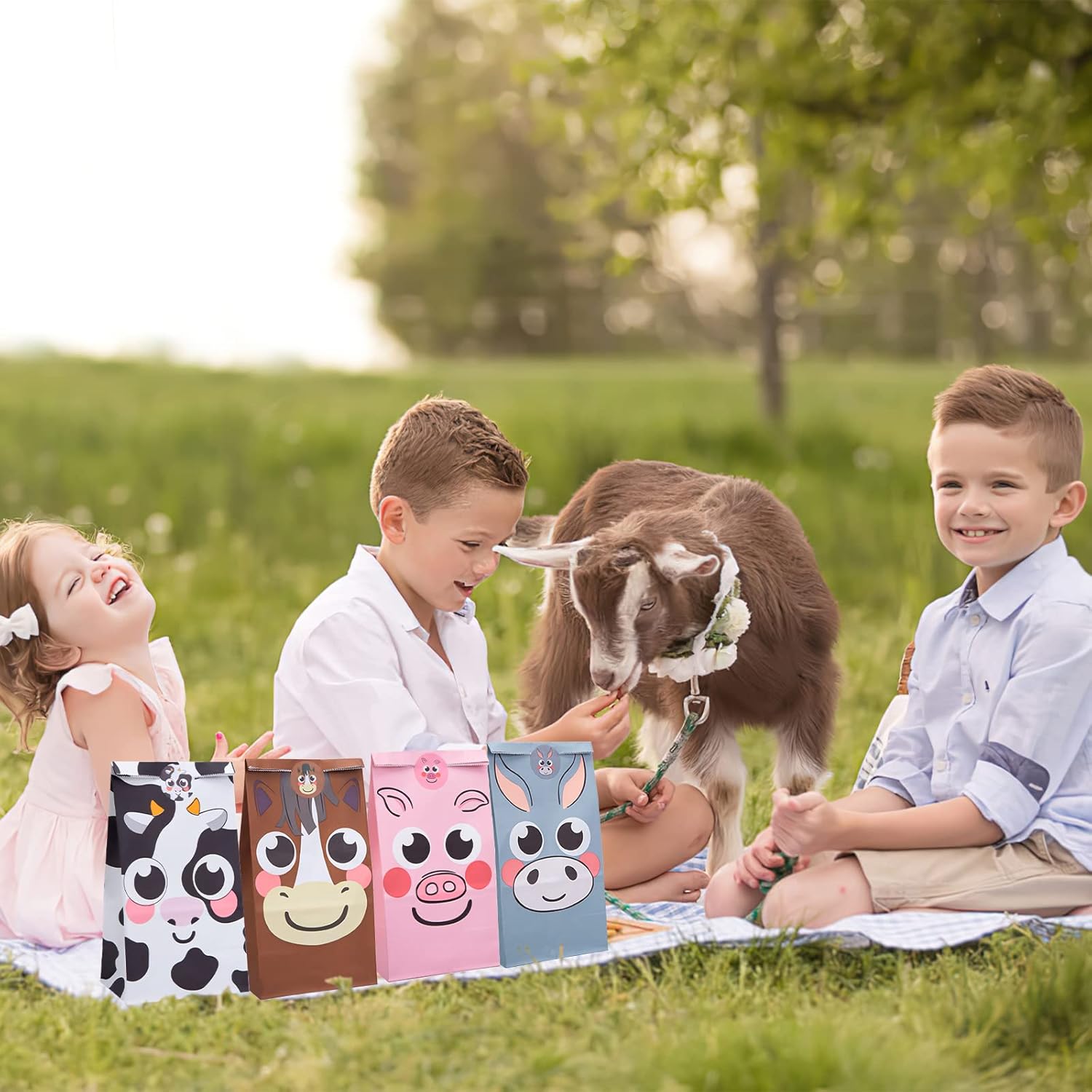 LovesTown 32 Pack Animal Goodie Bags, 4.7x3.1x8.7 Inches Cute Party Favor Bags for Kids Birthday Supplies Baby Shower, Classroom, Toddler Activities - Image 9