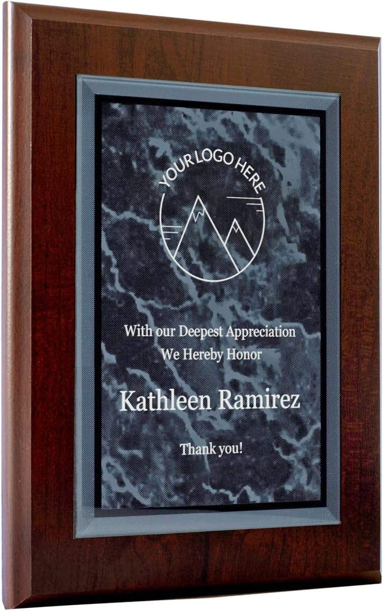 Personalized Color Acrylic Plaques and Awards. Great for Retirement, Thank You, Military Recognition, Special Achievements, Memorials, Sports, School, and Corporate Awards (7 x 9, Black) : Office Products