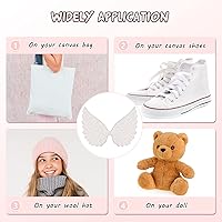 Vista 3 de WILLBOND 30 piezas de parches de ángel para manualidades, tela estampada dorada, apliques decorativos para coser en apliques decorativos