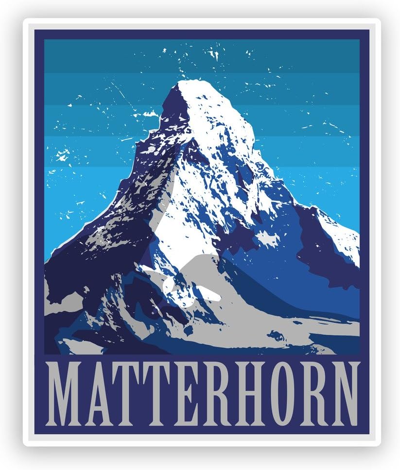 2 x 30cm/300mm Matterhorn Mountion Vinyl Stickers Travel Luggage #7485