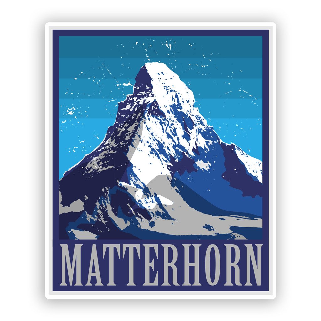 2 x 30cm/300mm Matterhorn Mountion Adesivi vinilici bagagli di viaggio #7485