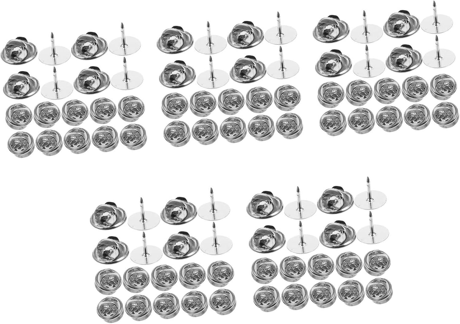 STOBOK 100pcs Stainless Steel Locking Pin Backs for Brooches Lapel and Tie Tacks Easy to Use Secure Clutch Back Replacement for Crafts and Accessories