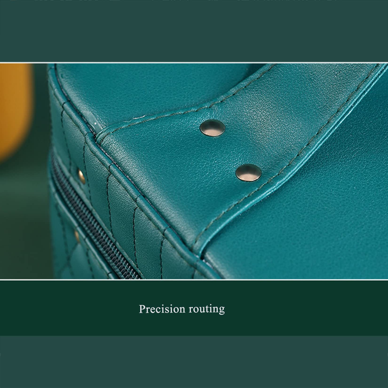Torba do makijażu z przegródkami, podróżna kosmetyczna torba do przechowywania Organizer dla profesjonalistów, przenośna wodoodporna torba do makijażu z lustrem,Dark green