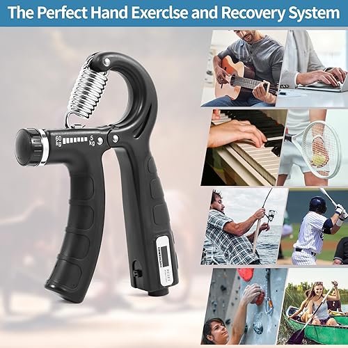 Miniatura 3 de Grip Strength Trainer with 2 PCS,AOKLS Hand Grip Strengthener Adjust Resistance in 11-132Lbs for Climbers,Tennis Athletes and Any Athlete Who Needs