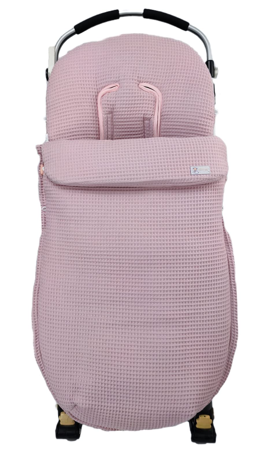 Saco para silla de paseo universal – Vestidura universal para silla de paseo – Waffle – Handmade – Nenel (Rosa Maquillaje)
