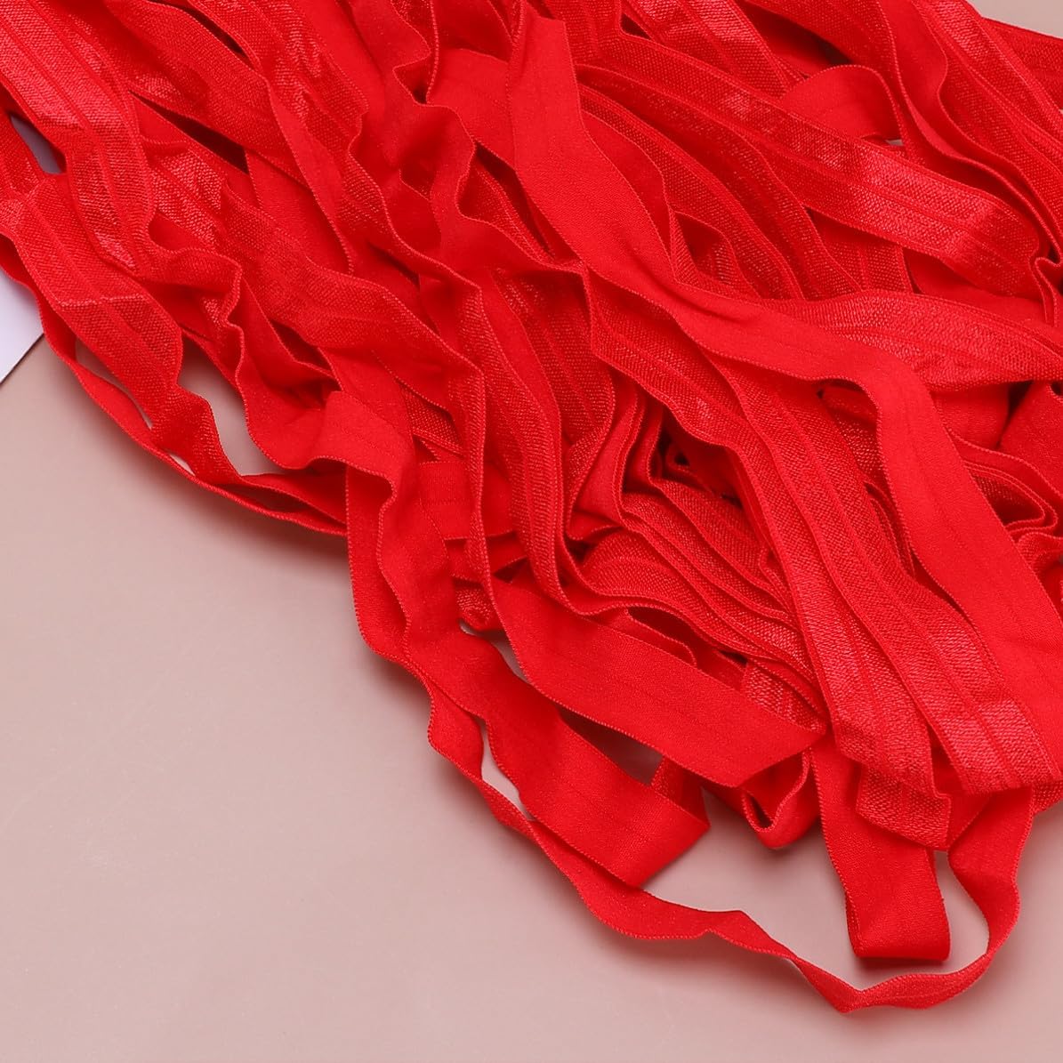 Mikinona Red 1.5cm Wide Chinlon Elastic Band for Clothes, 20m Double-Sided Thickening Stretch Sewing Band, Comfortable Knit Elastic Strap for DIY Clothing Accessories and Costume Skirts