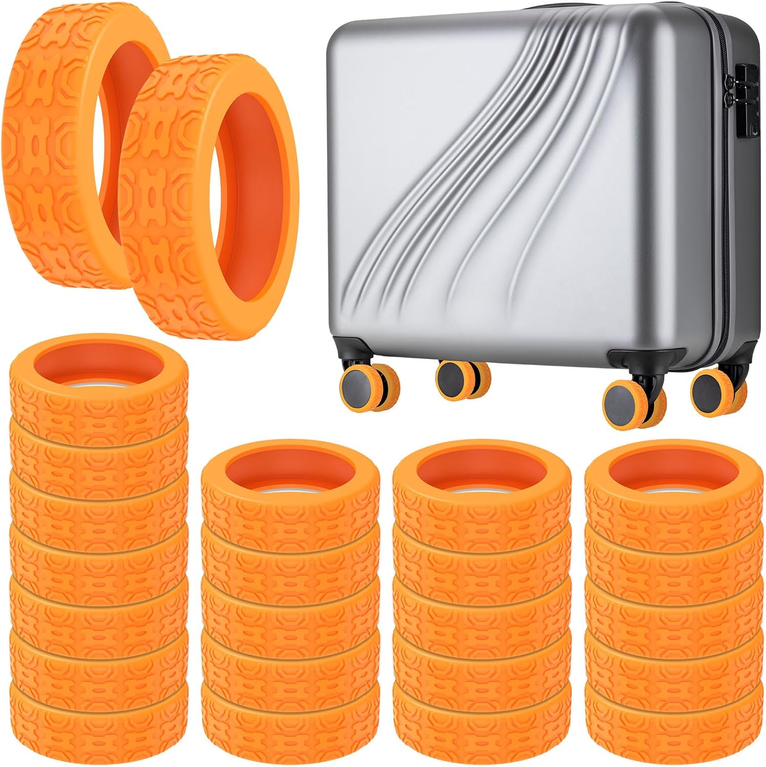 8 Pièces Housses De Roues De Valise à Bagages Roues De Bagages Housse Silicone Protège-Roues Pour Bagages