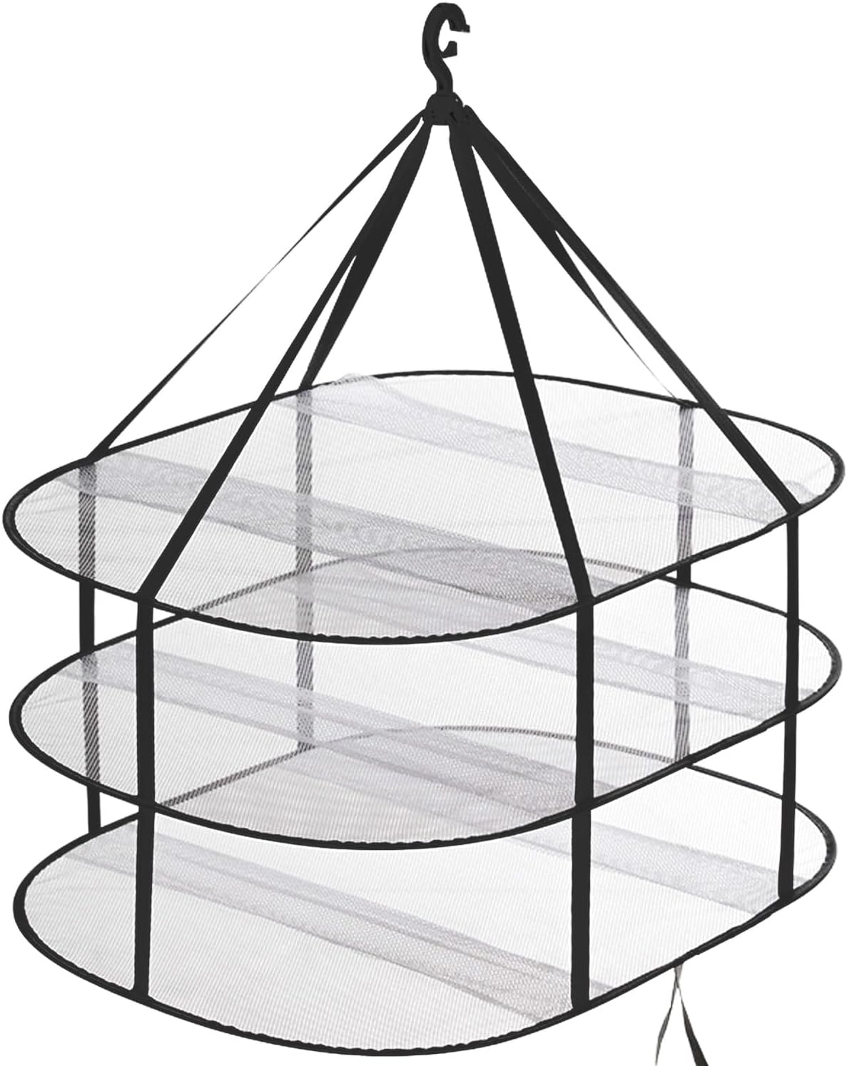 Large Size Sweater Hanging Dryer 30.3" L * 24.5" W*30.7" H, 3 Tier Folding Flat Mesh Clothes Drying Rack, Portable Dry Clothes Hanger for Indoor or Outdoor