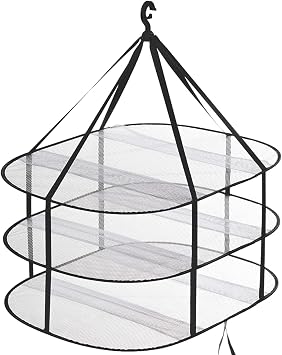 Large Size Sweater Hanging Dryer 30.3" L * 24.5" W*30.7" H, 3 Tier Folding Flat Mesh Clothes Drying Rack, Portable Dry Clothes Hanger for Indoor or Outdoor