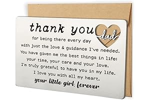 YODOCAMP Thank You Dad Engraved Wallet Card Inserts: Heartfelt Birthday Gift from Daughter