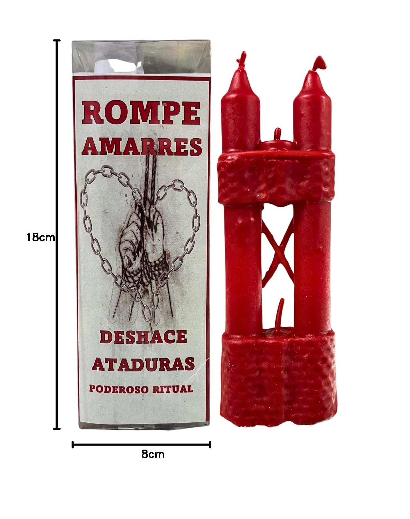 Ritual Rompe Amarres: Deshace Ataduras Amorosas | Poderoso Ritual con Doble Veladora Roja y 4 Mechas Unidas con Panal de Abeja, Polvos Especiales e Instrucciones de Uso con Oración.