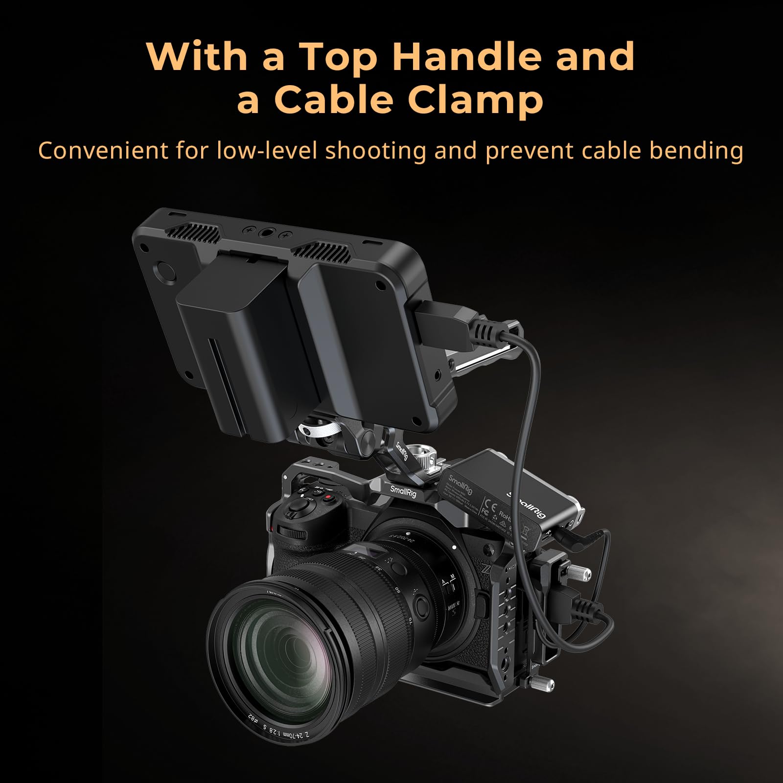 SMALLRIG Camera Cage Kit for Nikon Z6 III, z Górnym Uchwytem i Zaciskiem Kablowym, Zestaw Pełnej Klatki na Aparat Fotograficzny ze Stopu Aluminium z Konstrukcją Zapobiegającą Skręcaniu - 4520