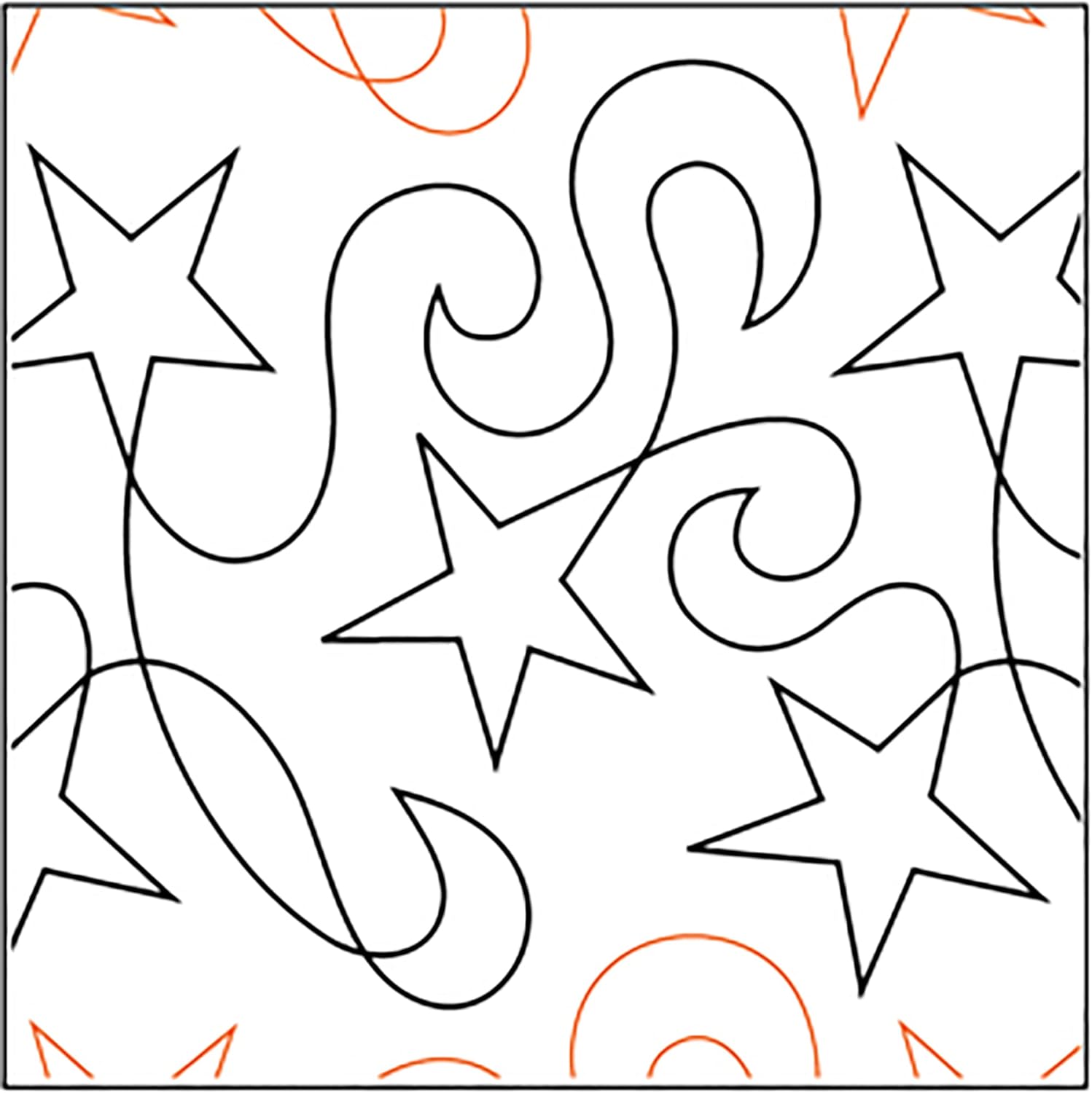 Trendzeen Long Arm Quilting Machine Pantograph - Stars Quilting Patterns - Paper Roll - Rails & Tracks Wiping Brush