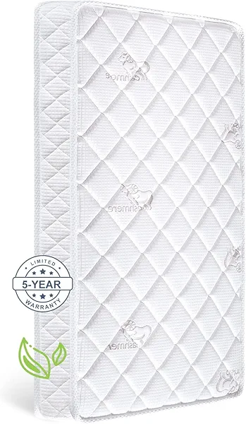 Letmxiu Premium Crib & Toddler Mattress,100% Knitted Fabric, Premium Fleece Surface-Hypoallergenic, 5" Thick Firm Soft Crib Mattress, Non-Toxic - Fits Standard Cribs & Toddler Beds