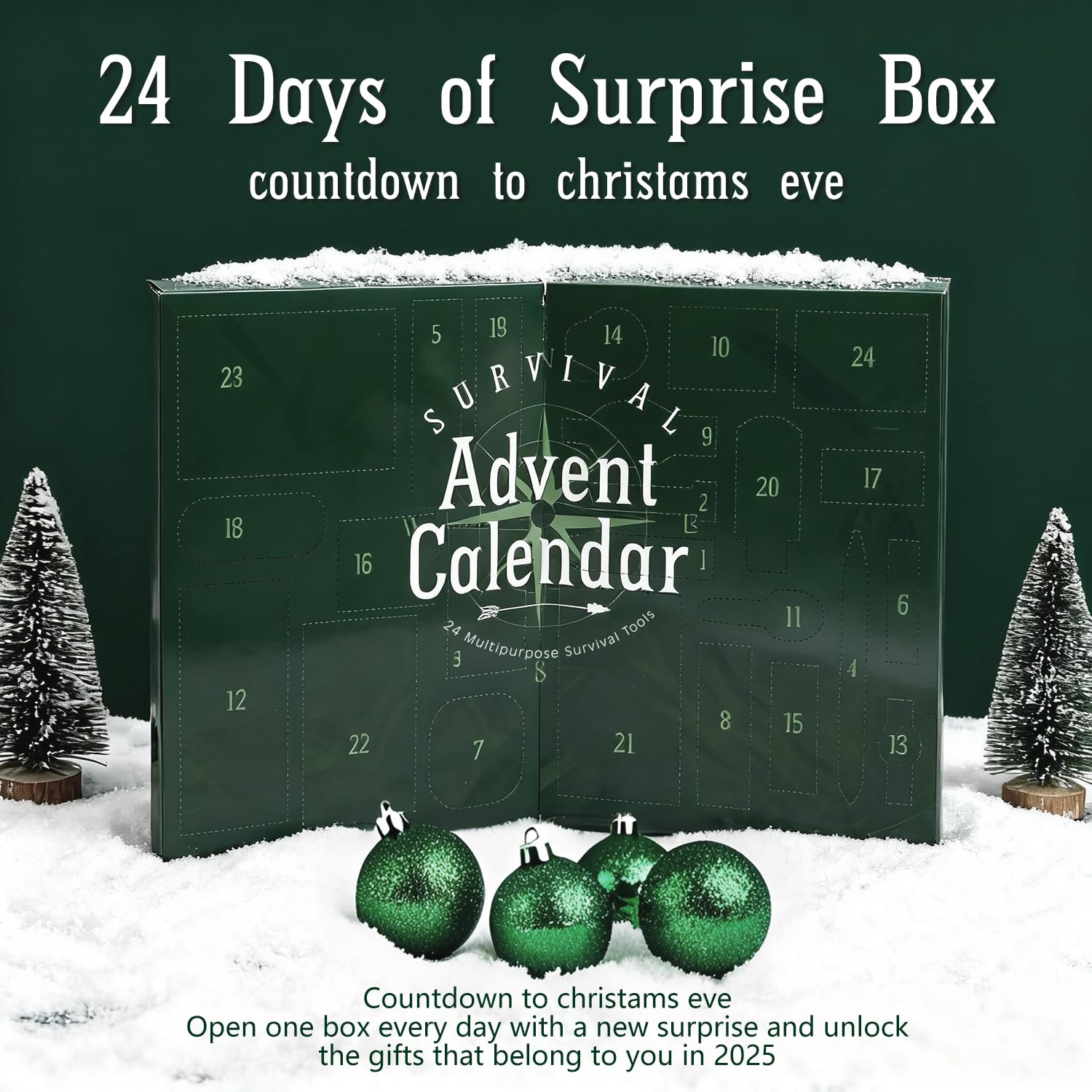 Adventskalender 2025 Männer Survival Kit, 24-Teiliger Adventskalender mit Mechanischen Werkzeugen und Überlebenshilfen, Weihnachtskalender Geschenk für Männer, Erwachsene und Jugendliche