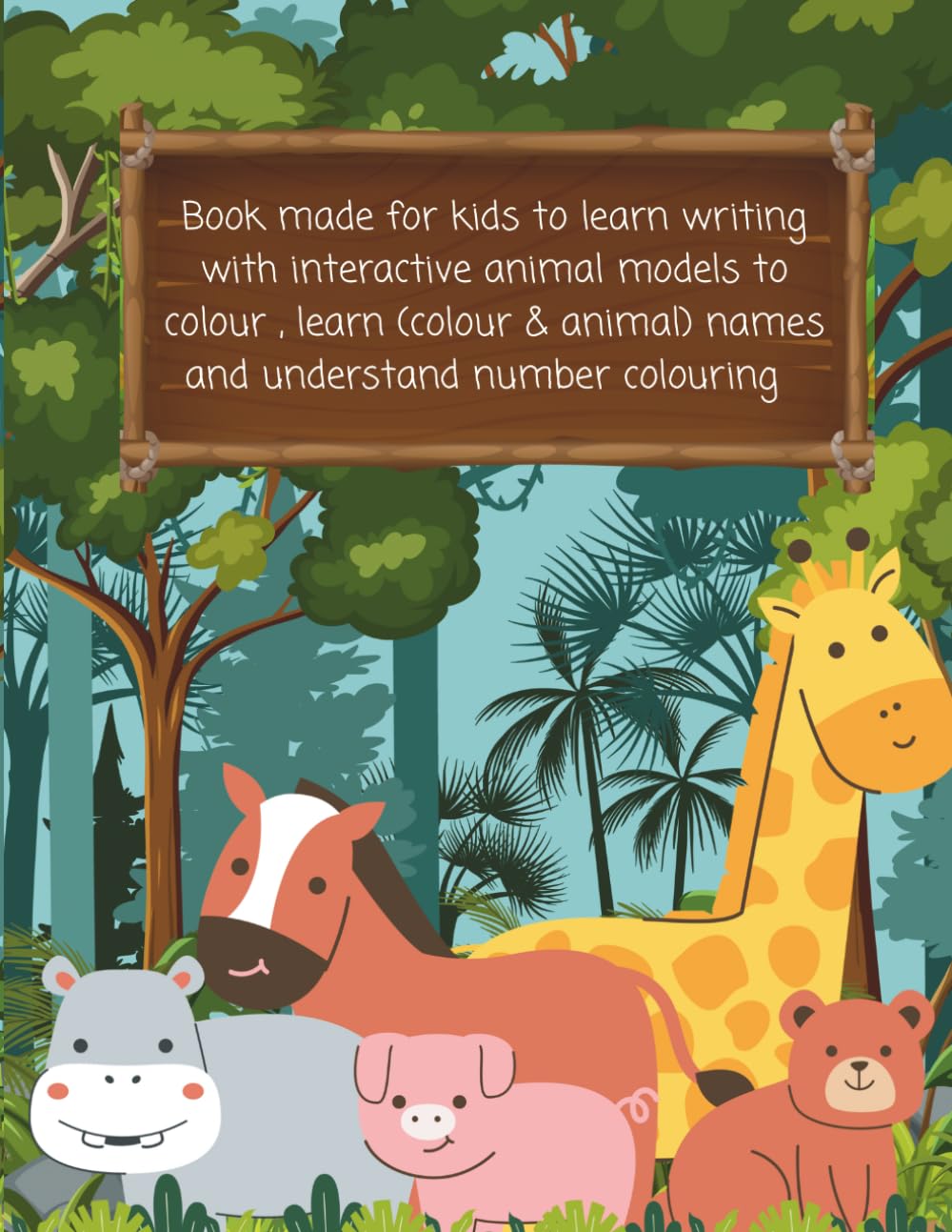 Animals colouring and writing alphabets: Animal colouring , colour recognition and writing small and big alphabets for kids 3+