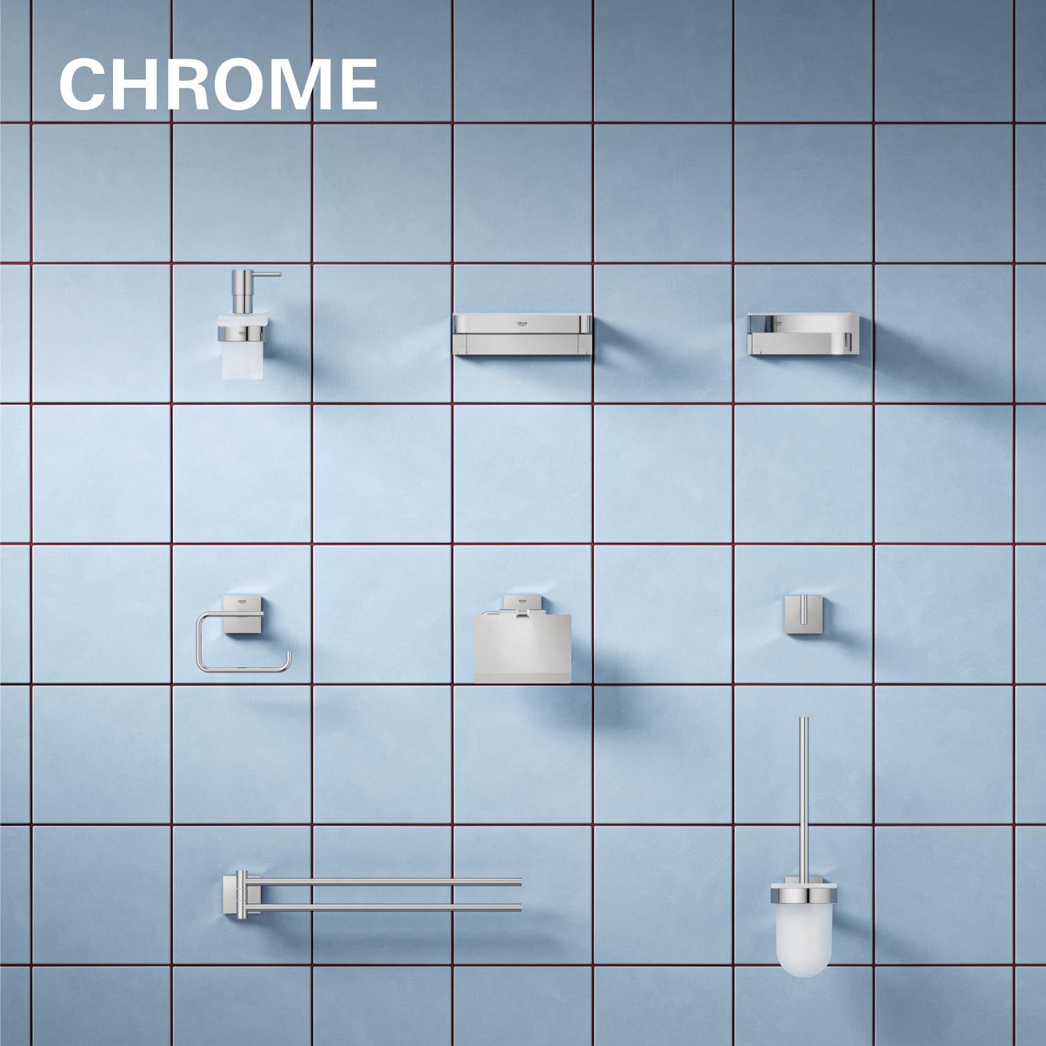 GROHE Start Cube - Barra de toallas doble, 600mm, cromo, ref. 41104000