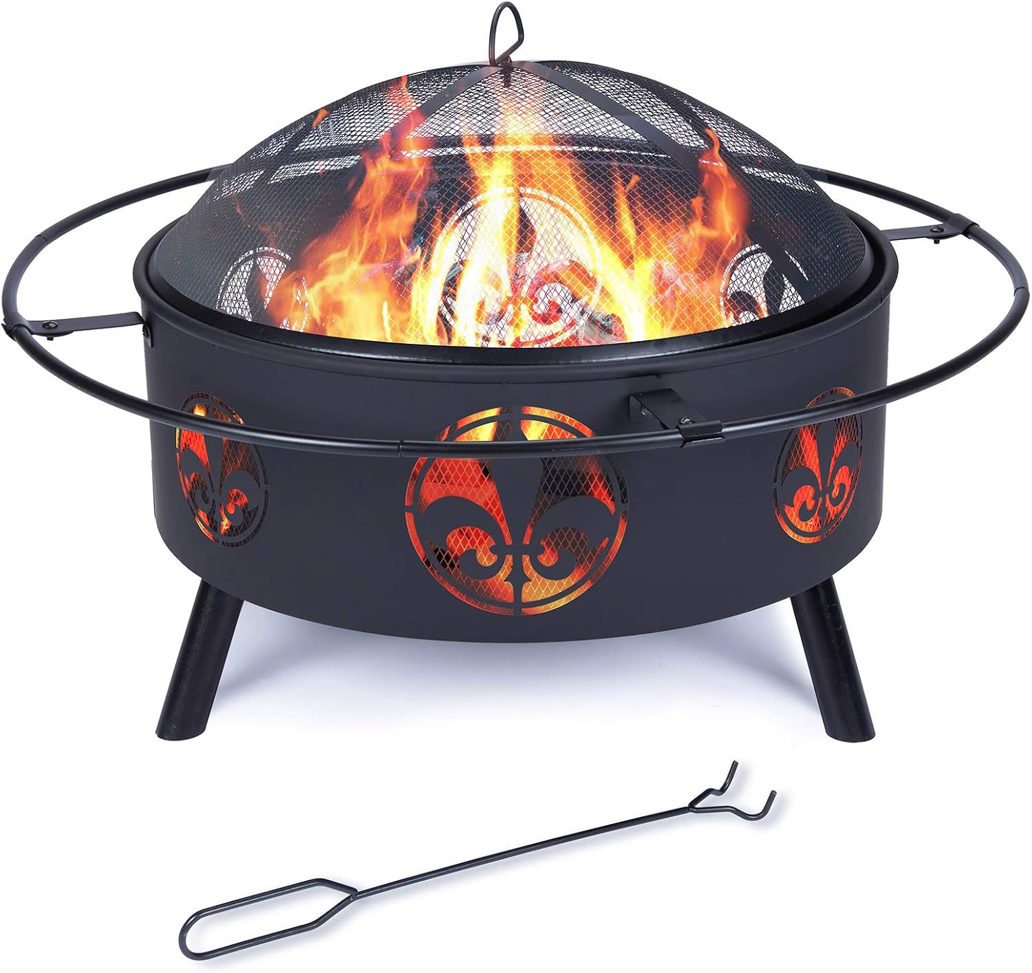 Outdoor Fire Pits Wood Burning Firepits for Outside,32 Inch