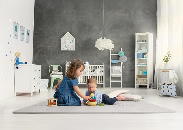 Foto 5 de 8 de LuBabymats - Alfombra Puzzle Infantil para bebés de Foam (EVA), Suelo Extra Acolchado para niños, Color Gris