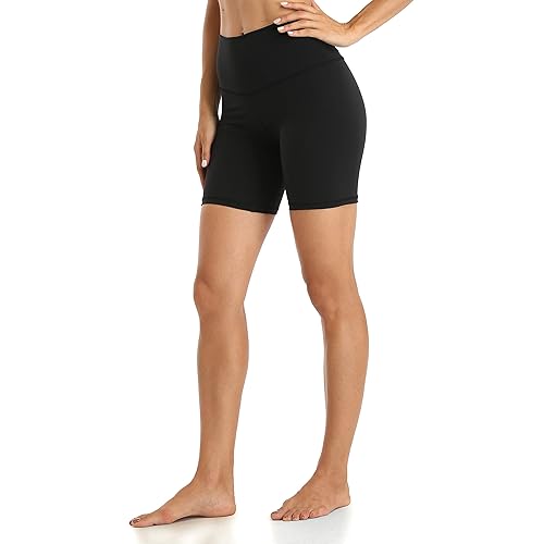 YUNOGA Women's High Waisted Yoga Shorts - 6"/ 8" Workout Athletic Biker Shorts