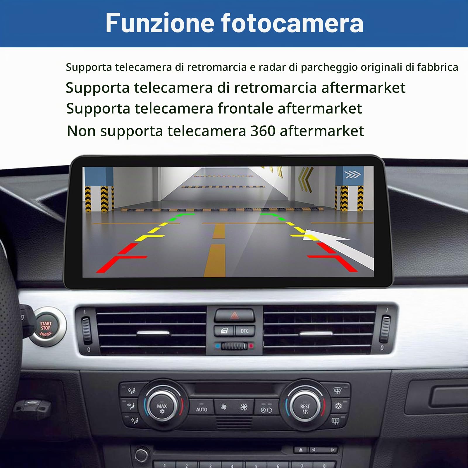 Road Top Autoradio CarPlay 12,3" per BMW Serie 3 E90 E91 E92 E93 con CCC | 2005-2008, Schermo Touchscreen ultrasottile Linux HD IPS, CarPlay senza fili, Android Auto, MirrorLink, Navigazione