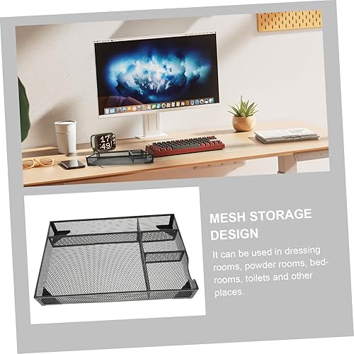 Miniatura 8 de Uonlytech Metal Desk Organizer with Multi Compartment Storage File Holder for Office and Home Black Metal Organizer for Cosmetics Stationery and