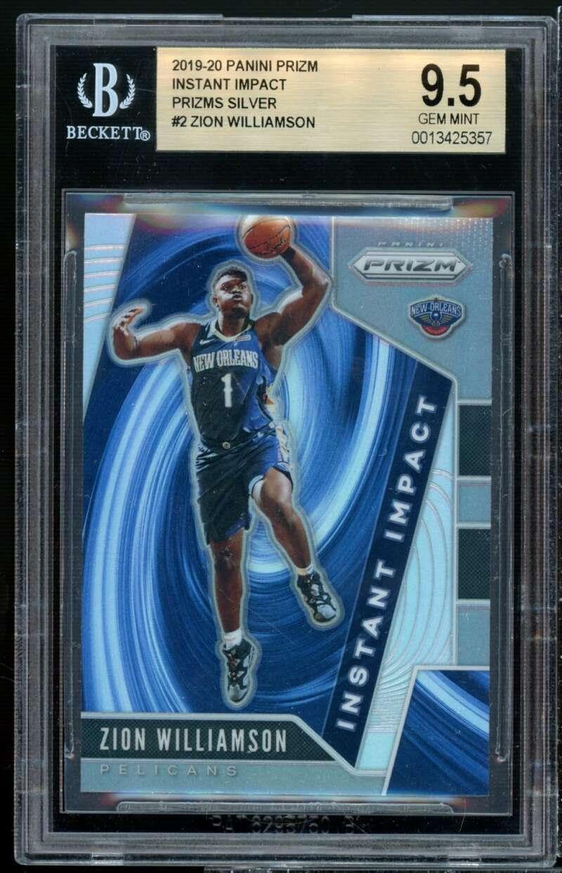Zion Williamson Rookie Card 2019-20 Panini Prizm II Prizms Silver #2 BGS 9.5 - Basketball Slabbed Rookie Cards