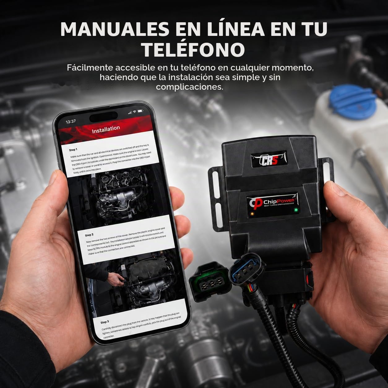 ChipPower Chip de Potencia CRS al coche para Ford Focus Mk1 I 1.8 TDCi 74 kW 100 CV 1998-2006 Tuning Box con Plug&Drive Diesel ChipBox con un Enchufe Adaptado Aumenta la Potencia del Coche