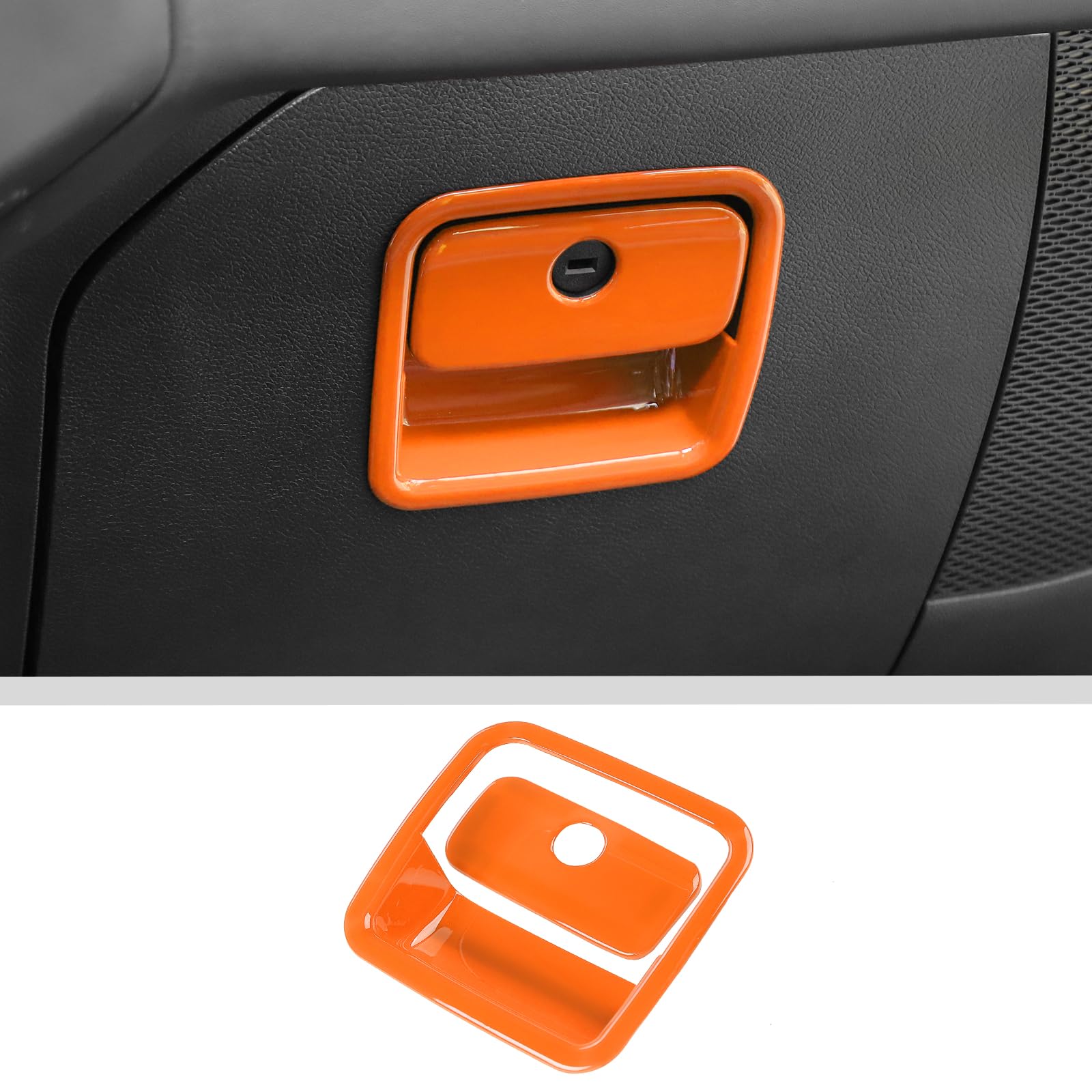 Housse de poignée de boîte à gants Jeep Wrangler JL 2018-2025 orange en ABS JWWY