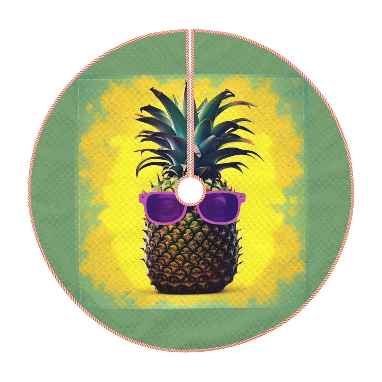 Jupe de sapin de Noël avec citation ananas pour sublimer votre salon et vos fêtes en terrasse