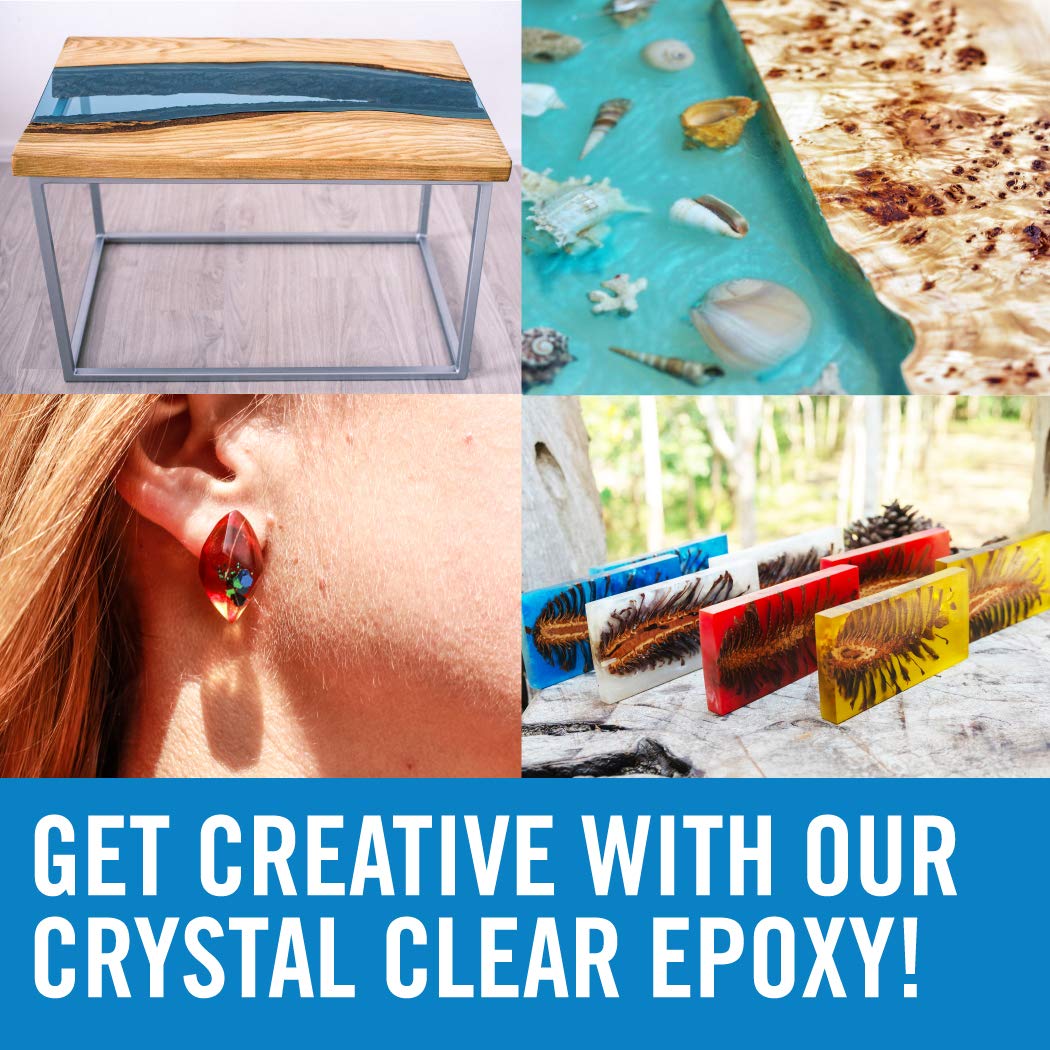 Craft Resin Epoxy Resin Kit for Beginners with Resin Molds, Table Top Art Resin Jewelry Casting DIY Tumblers & Wood 16oz Total 2 Part Resin Epoxy Kit Resin Supplies Crystal Clear Epoxy Resin Art Boat