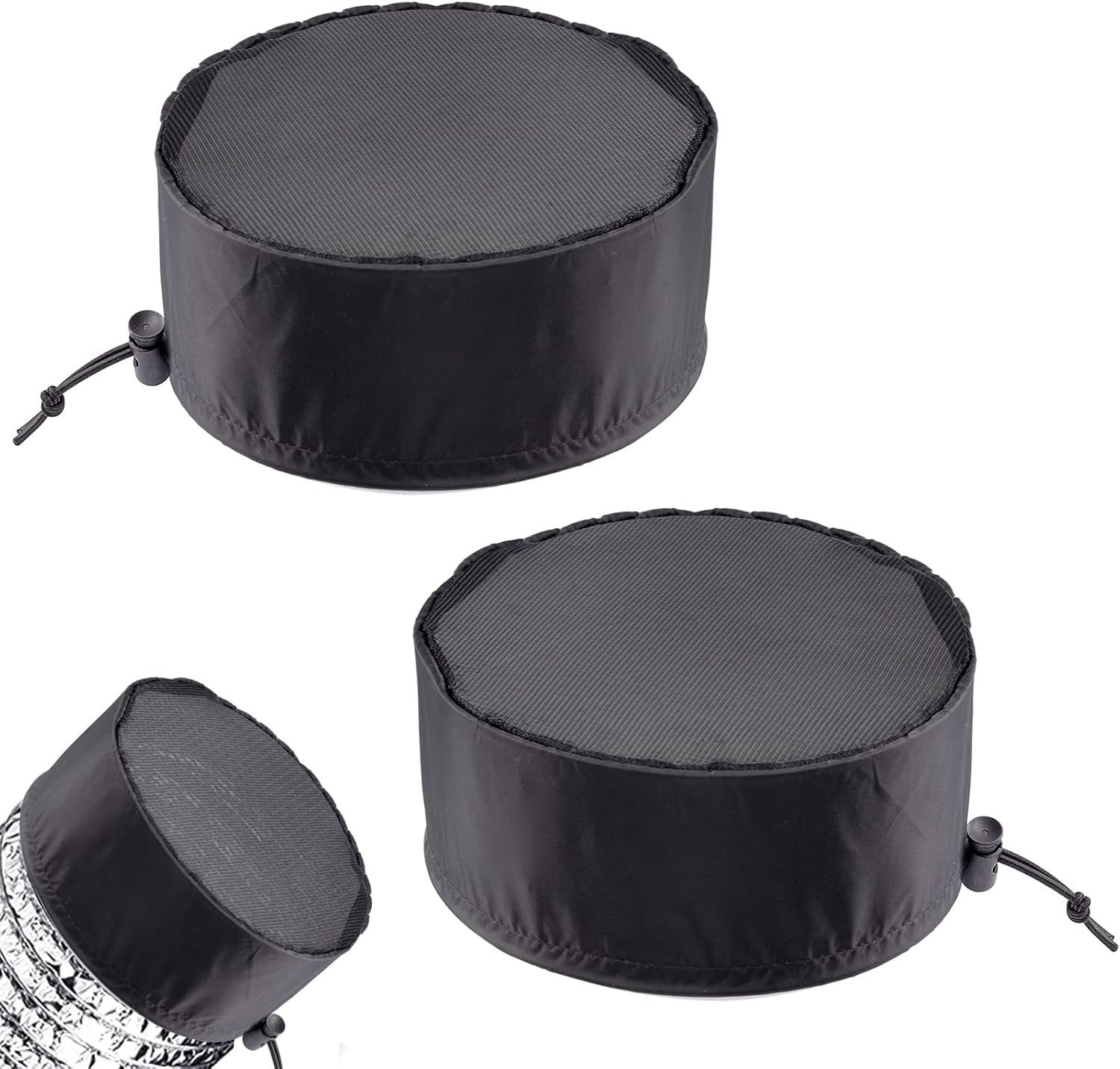2 Pcs Grow Tents Vent Cover - 8" Dustproof Duct Filter Vent Covers with Elastic Band and Fixed Buckle for Plant Grow Tent Accessories