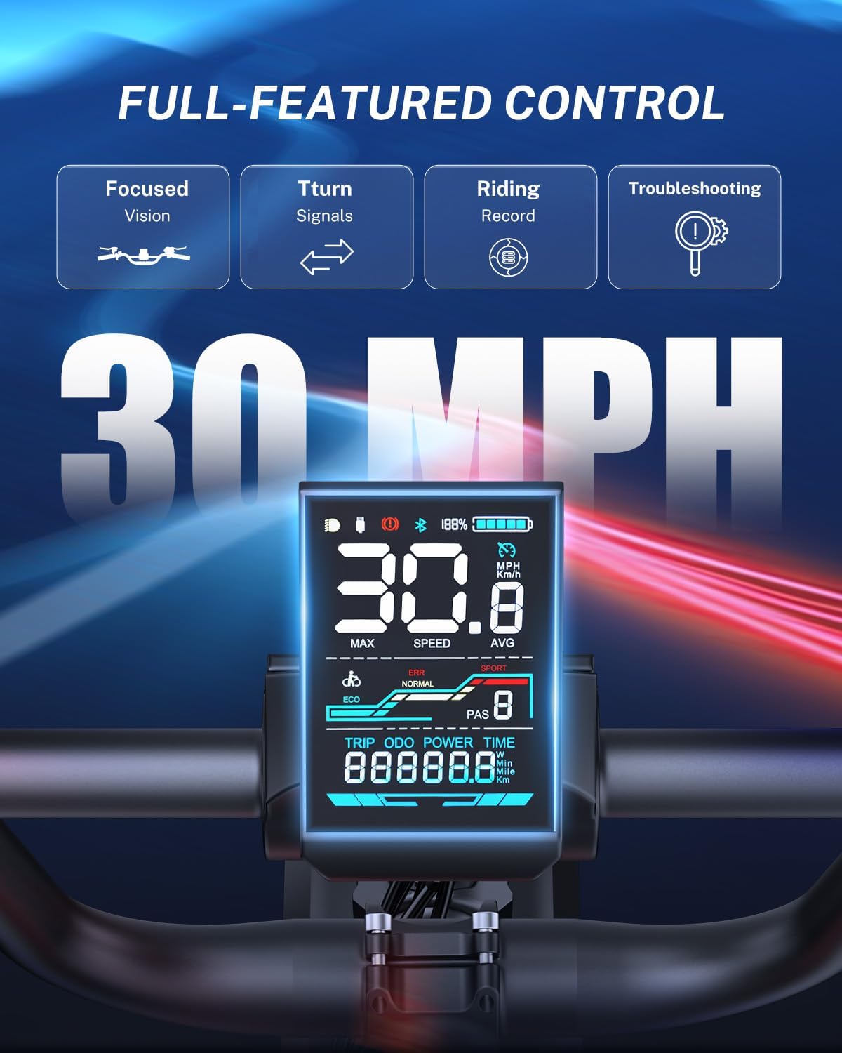 Jasion RetroVolt Electric Bike for Adults,【2000W Peak Motor & 30MPH & 70Miles】 Electric Mountain Bike, Full Suspension Ebikes for Adults, 20" Fat Tire Ebike with 48V 13Ah Battery Electric Dirt Bike