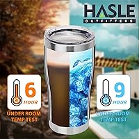 Vista 5 de HASLE OUTFITTERS Vaso de 20 onzas a granel, vasos de acero inoxidable con tapa, vaso aislado al vacío, vaso de doble pared, tazas de café, gris