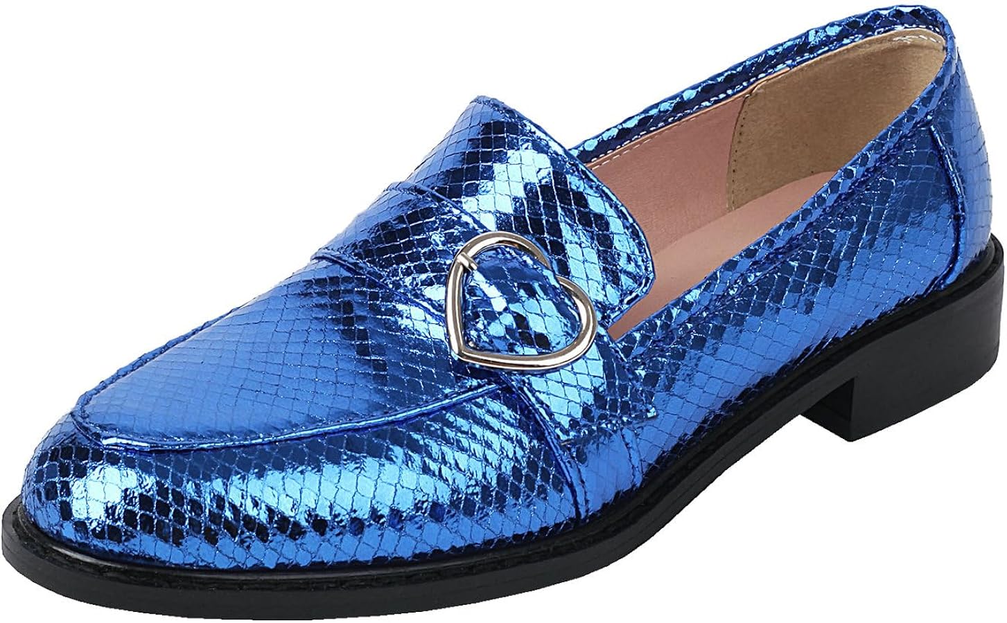 metallic dress shoes Loafers for Women Sparkle Round Toe Flats Low Heel Slip On Pumps Shoes-Size 4.5 Blue Size:5A size up one size 2019 Boho Tunic Dress by