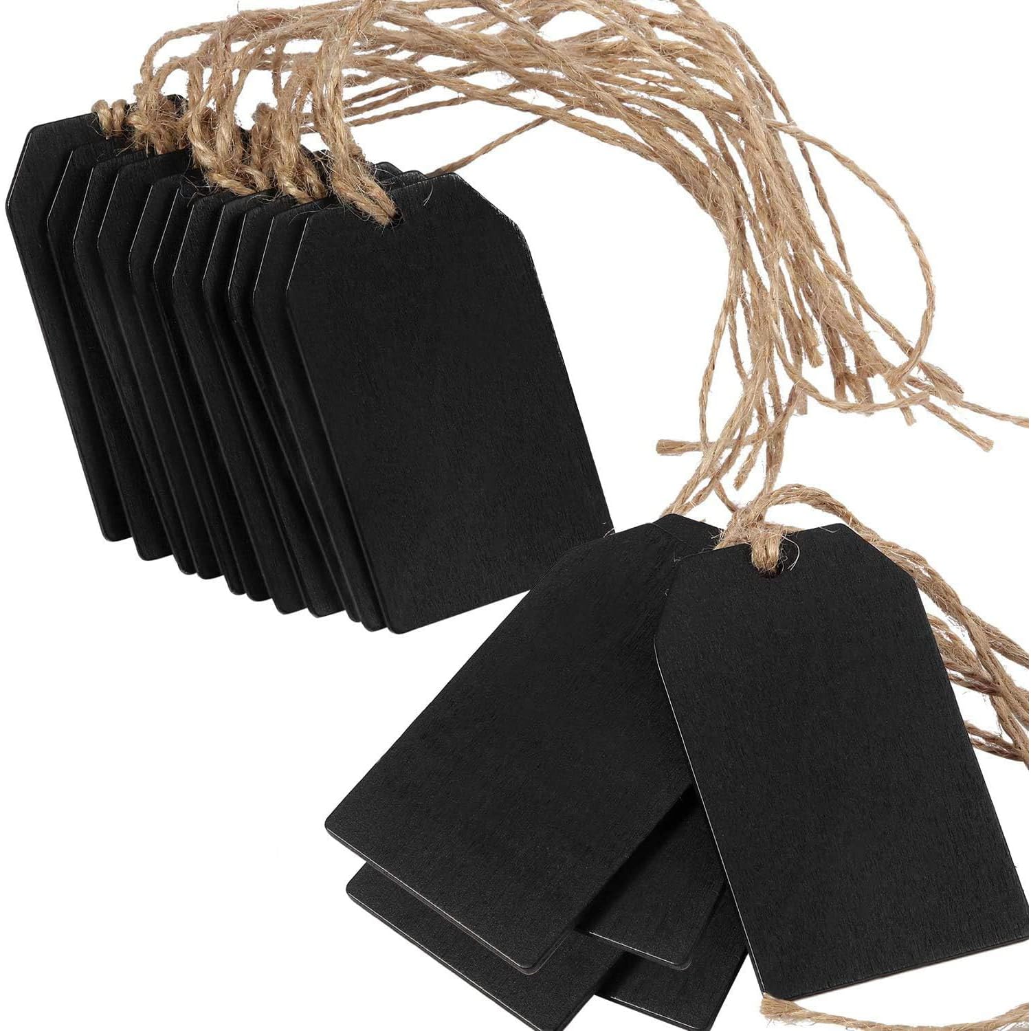 X spring Chalkboard Tags, 48 PCS Mini Erasable Chalkboards, Hanging Chalkboard Labels, Mini Chalkboard Signs for Markers and Chalks for Message Board Signs, DIY Craft, Food Labels, Wedding Parties