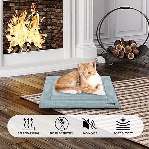 Miniatura 5 de furrybaby Alfombrilla para jaula de perro, almohadilla para perrera con funda extraíble, no eléctrica y antideslizante, cama autocalentable para
