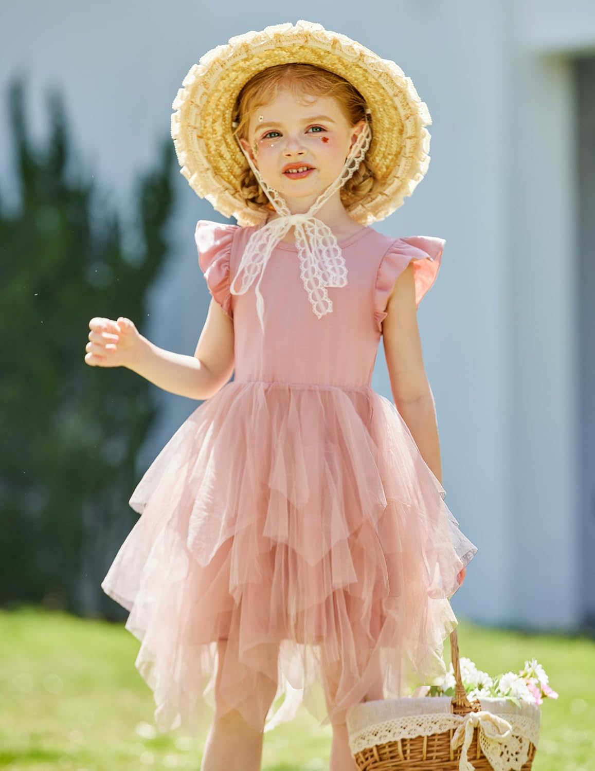 Arshiner Toddler Girls Tutu Dress Summer Irregular Hem Tulle Formal Party Dresses - Image 2