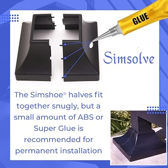 Deck Post Base Cover Durable, Snap-Together Shoe Base Instantly Transforms Hand & Stair Rail Feet Porch, Stair & Deck Base Brackets Covers UV-Resistant ABS Plastic (Black)