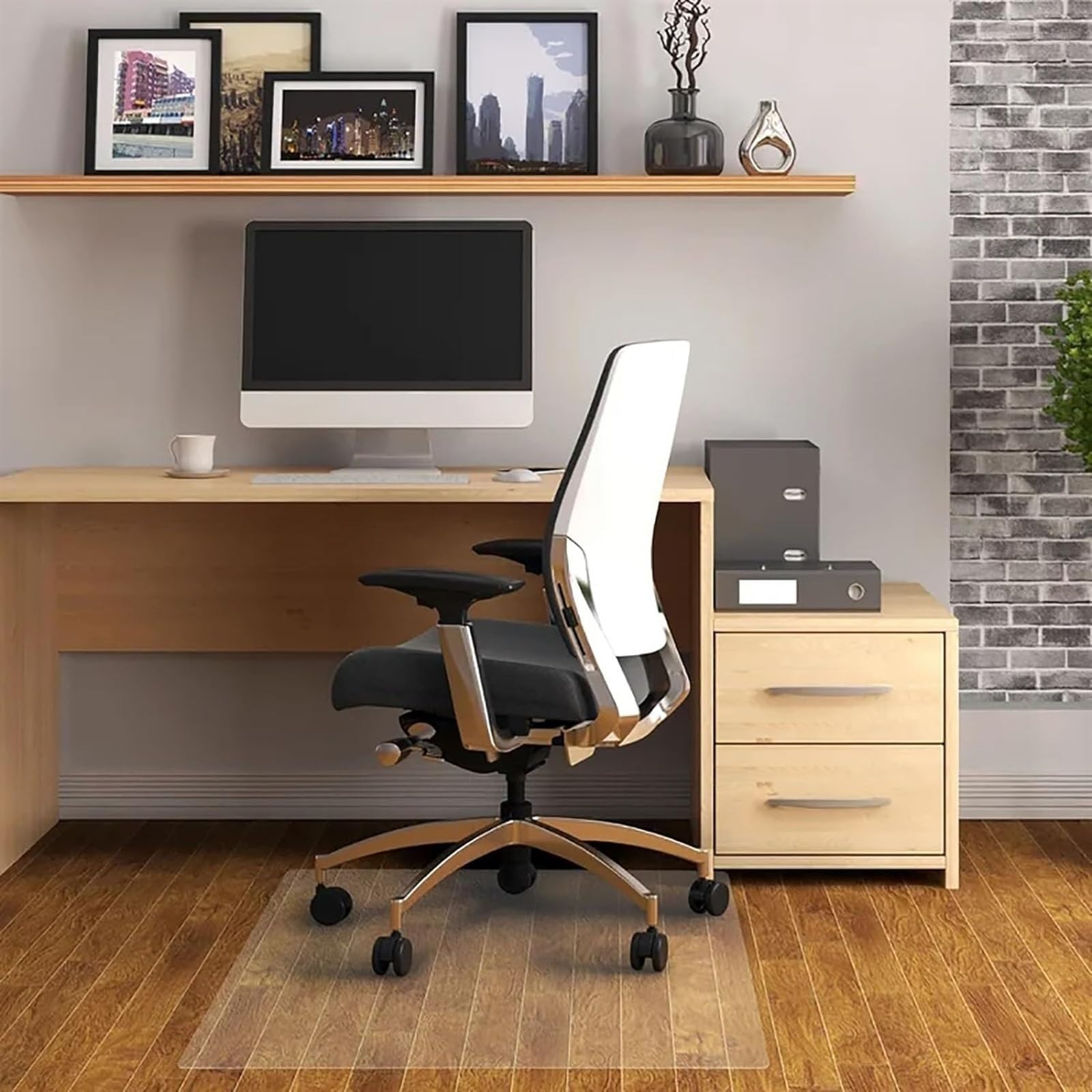 Tapis de chaise de bureau pour moquette pour le télétravail et l'espace informatique à la maison