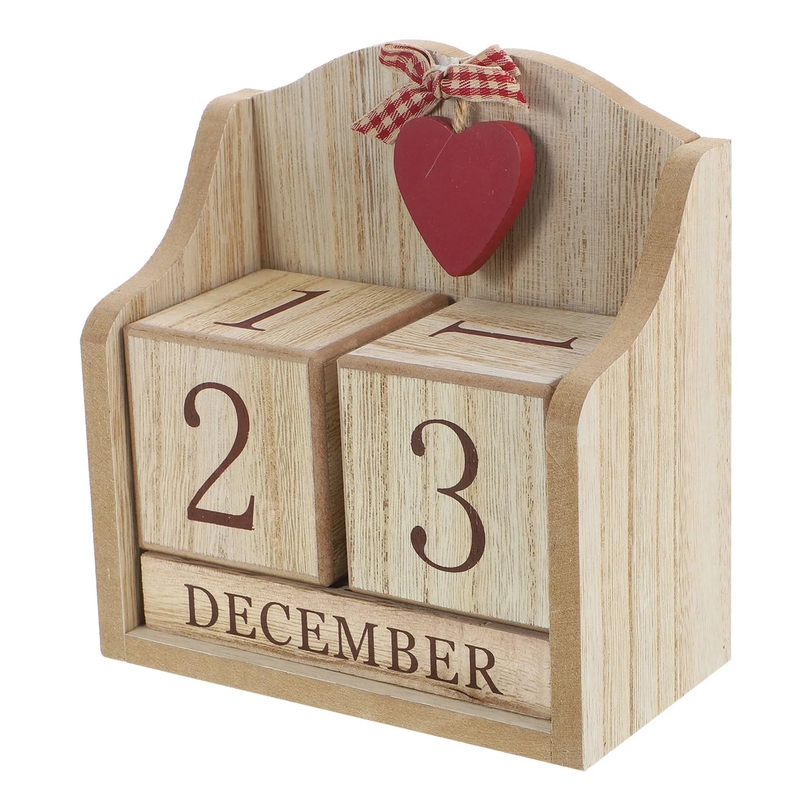 Tisch Dauerkalender aus Holz Hölzerne Kalenderblöcke, manuelles Drehen des Datums, Monat, keine Batterie erforderlich, Desktop-Tischkalender for das Home-Office-Studium für Home Büro Dekoration