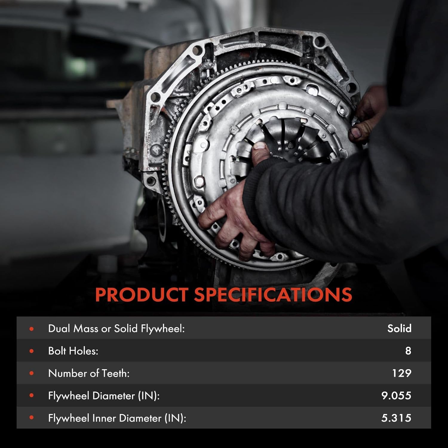 A-Premium Clutch Flywheel Compatible with Saturn SC 1991-1992, SC1 SC2 1993-2000, SL 1991-2000, SL1 SL2 1991-2002, SW1 SW2 1993-2000, 1.9L, 8 Bolt Holes, 129 Teeth, Manual Transmission