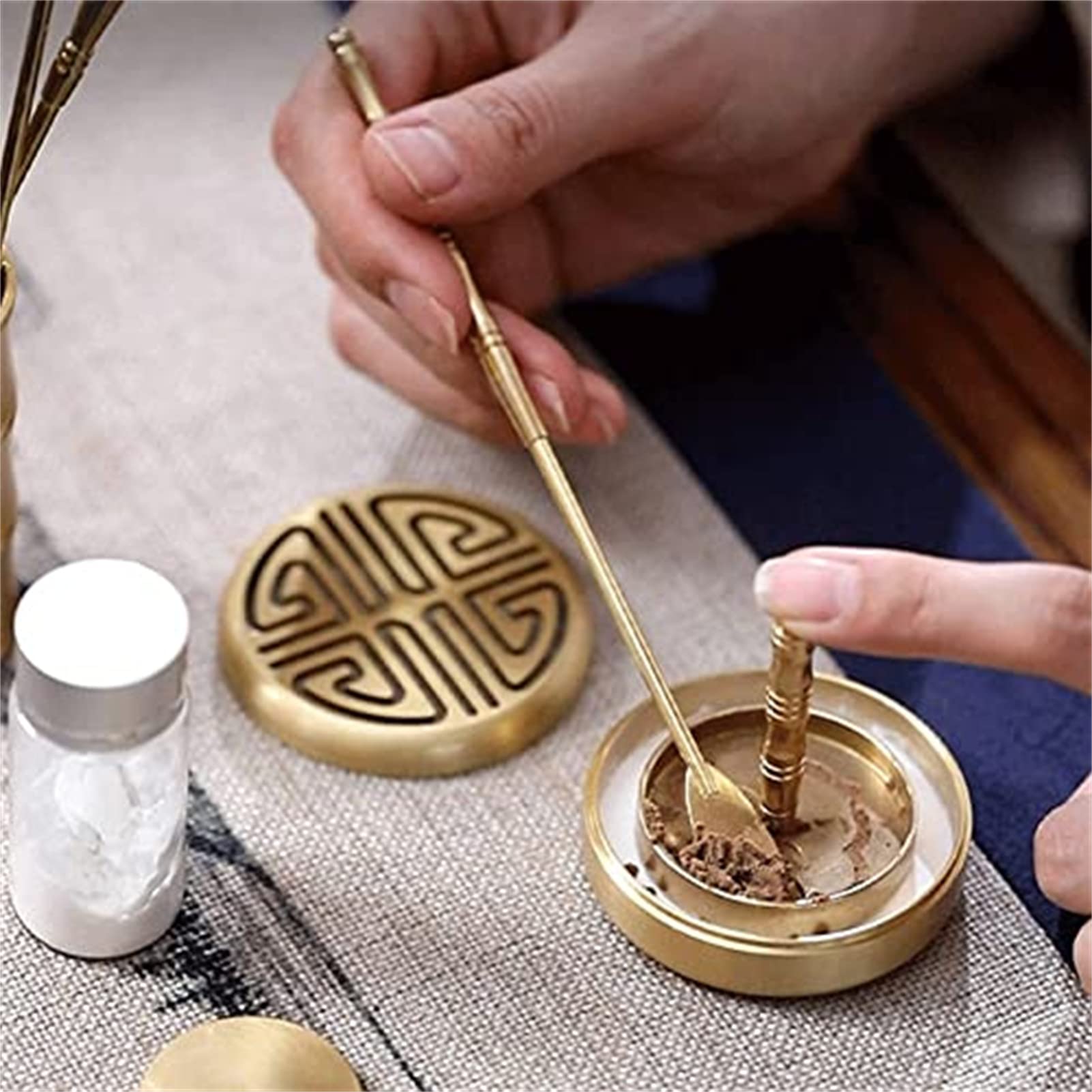 Kit de fabricación de incienso de latón con moldes de reflujo y herramientas para fragancia y meditación en el hogar