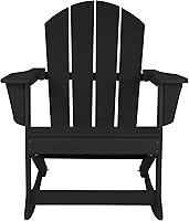 Vista 10 de WestinTrends Malibu Silla Mecedora Adirondack de Polietileno para Exteriores/Patio, Blanco